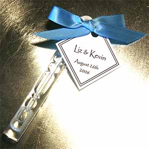 Bubbles in Crystal Clear Tube with Personalized Tag and Satin Ribbon - Assembled For You