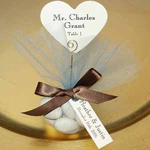 Jordan Almond Favor with Place Card, Traditional Saying or Personalized Tag, Satin Ribbon, and Tulle - Assembled For You
