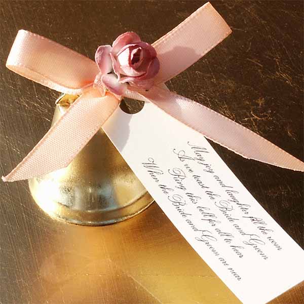 Kissing Bell or Toasting Bell with Personalized Tag, Ribbon & Decorative Embellishment - Assembled For You