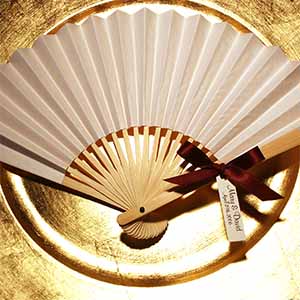 Paper Fan with Personalized Tag and Satin Ribbon - Assembled For You