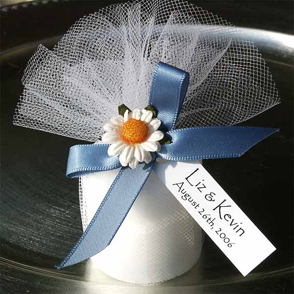 Votive Candle Favors with Traditional Saying or Personalized Tag, Ribbon, Tulle, & Embellishment - Assembled For You
